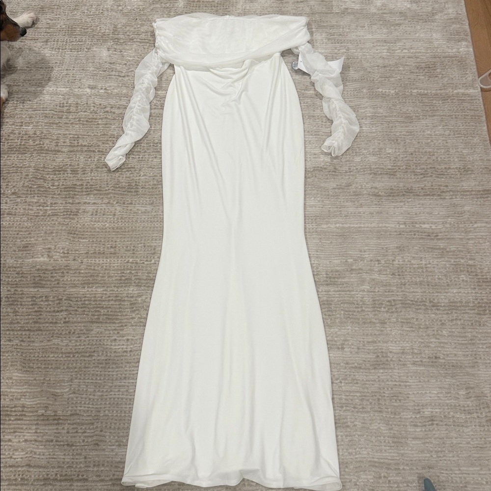 Elegant White Off-Shoulder Gown